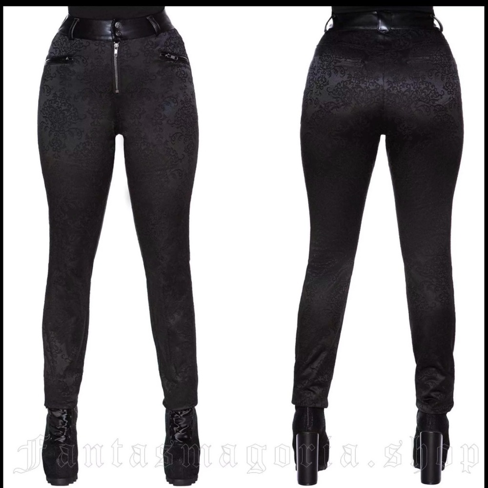 NWT Killstar Brocade & Pleather Trouser Pants XL